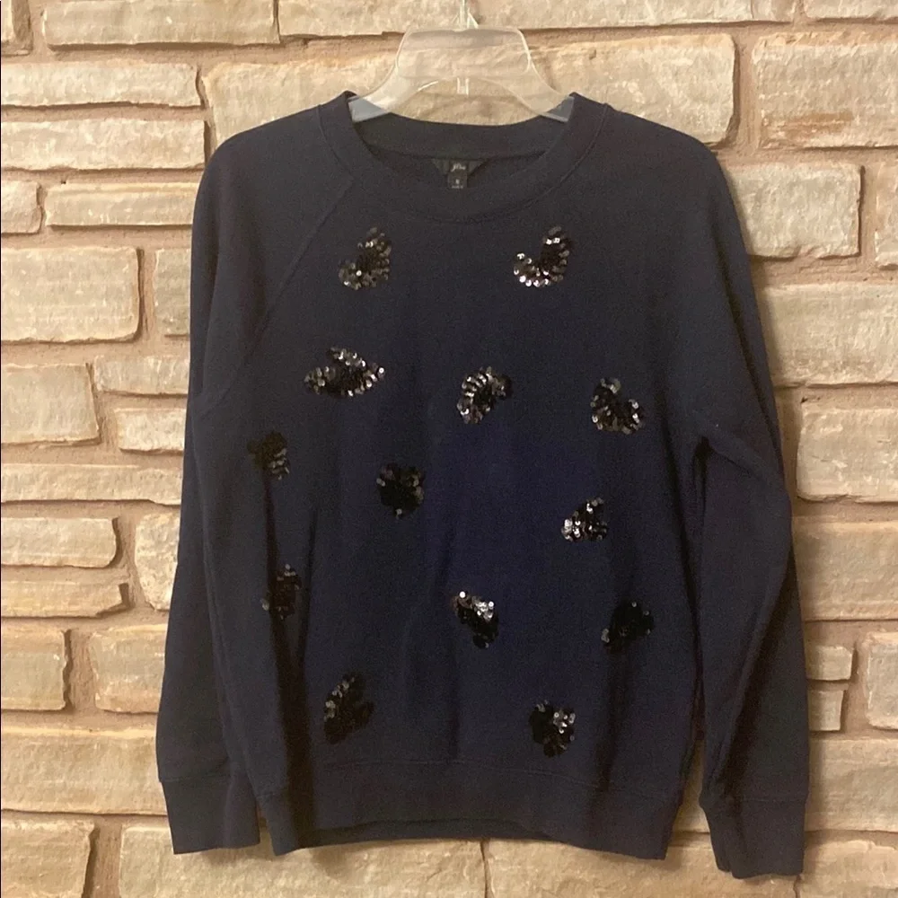 J.Crew: Crewneck Sweatshirt In Beaded Leopard For Women